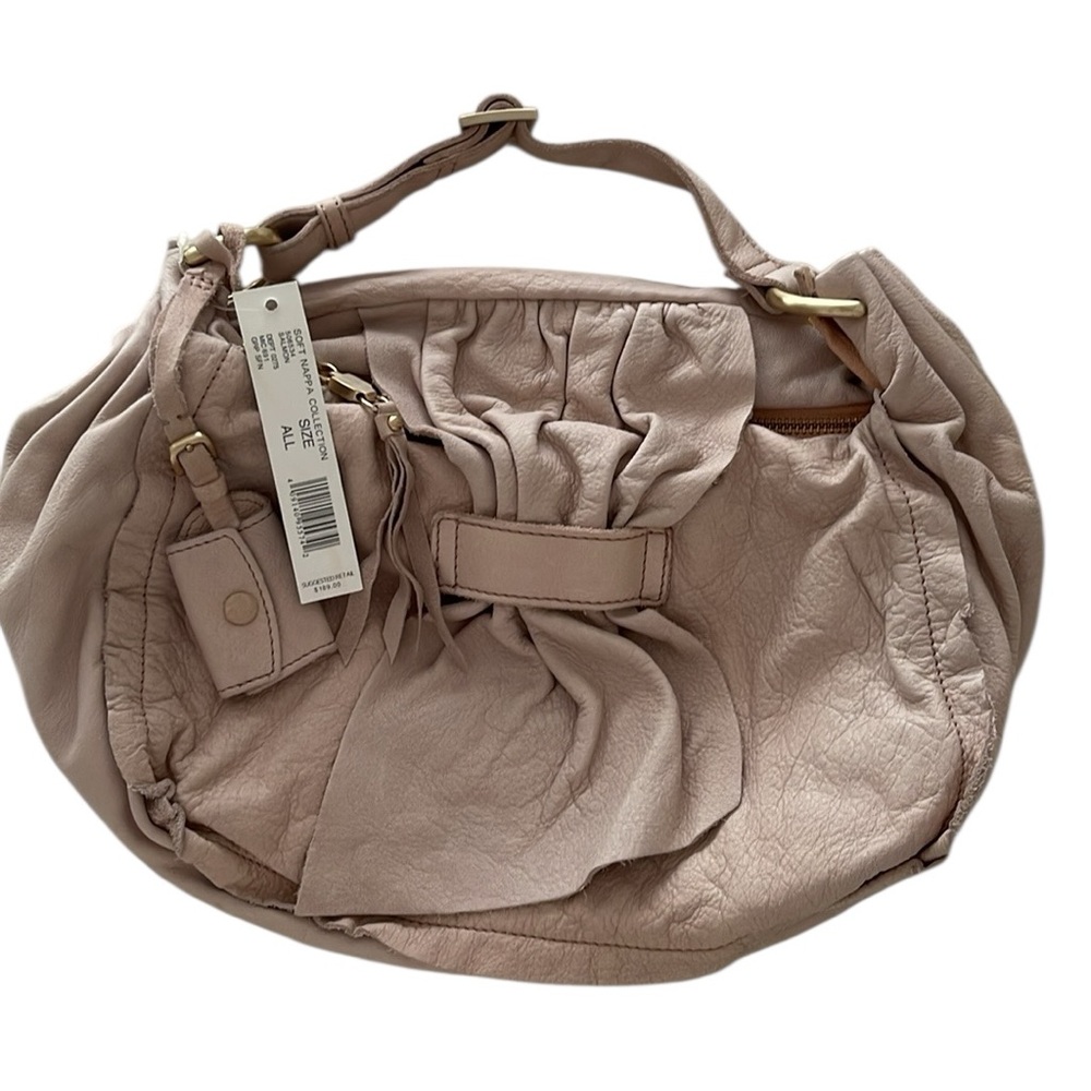 NWT Antonio Melani Napa Collection Soft Leather Hobo Purse | Blush Taupe